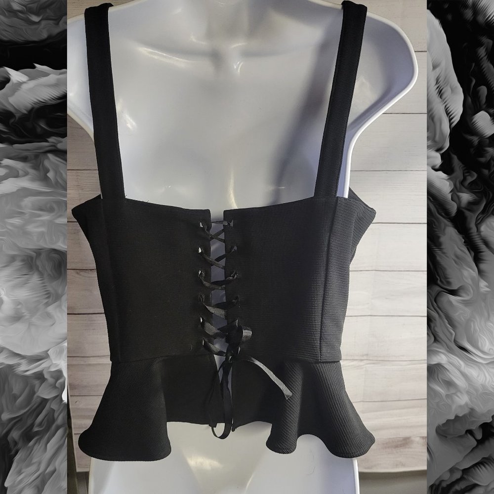 Black Corsette Top with Corsette Back Tie